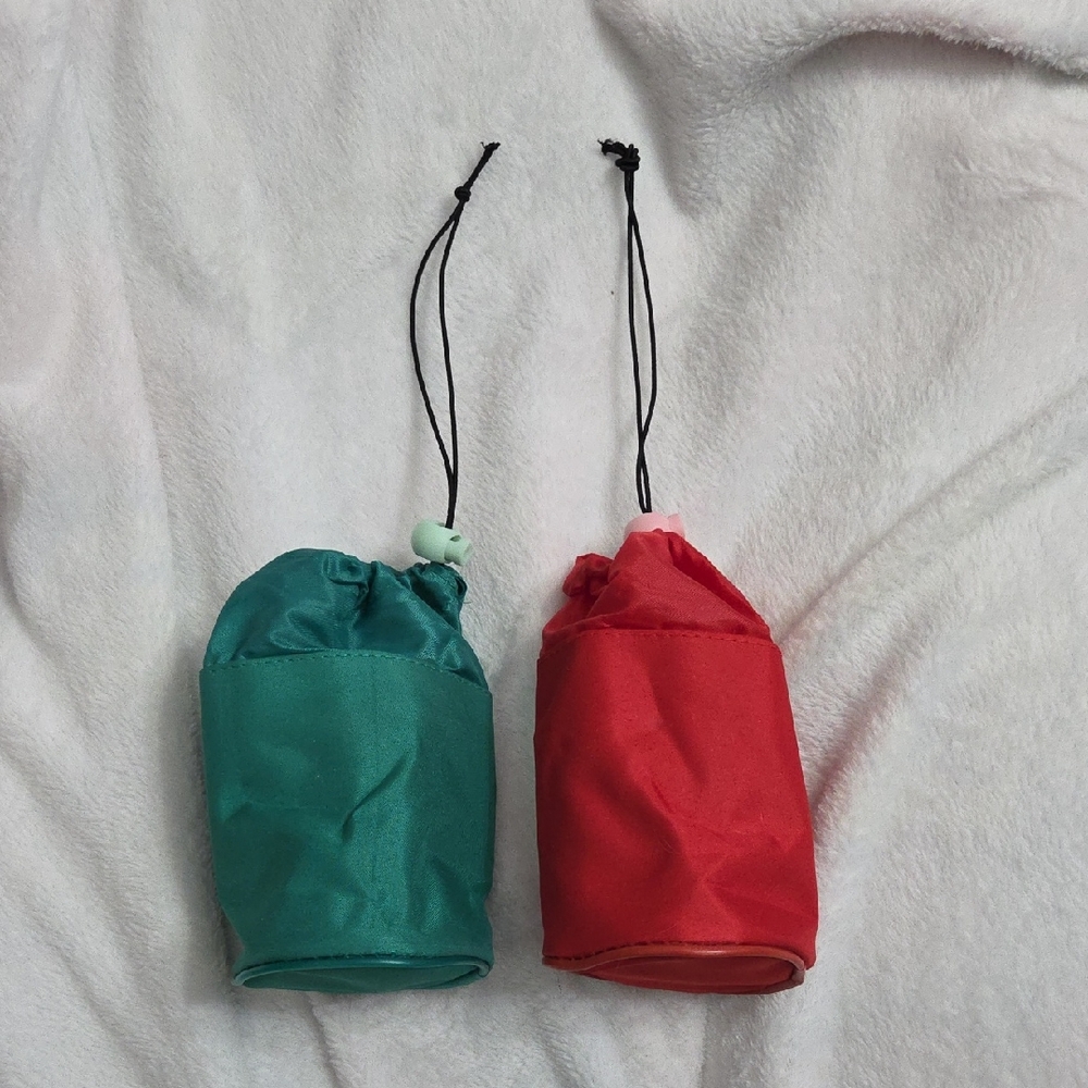 Red and Teal Drawstring Pouches Nwot